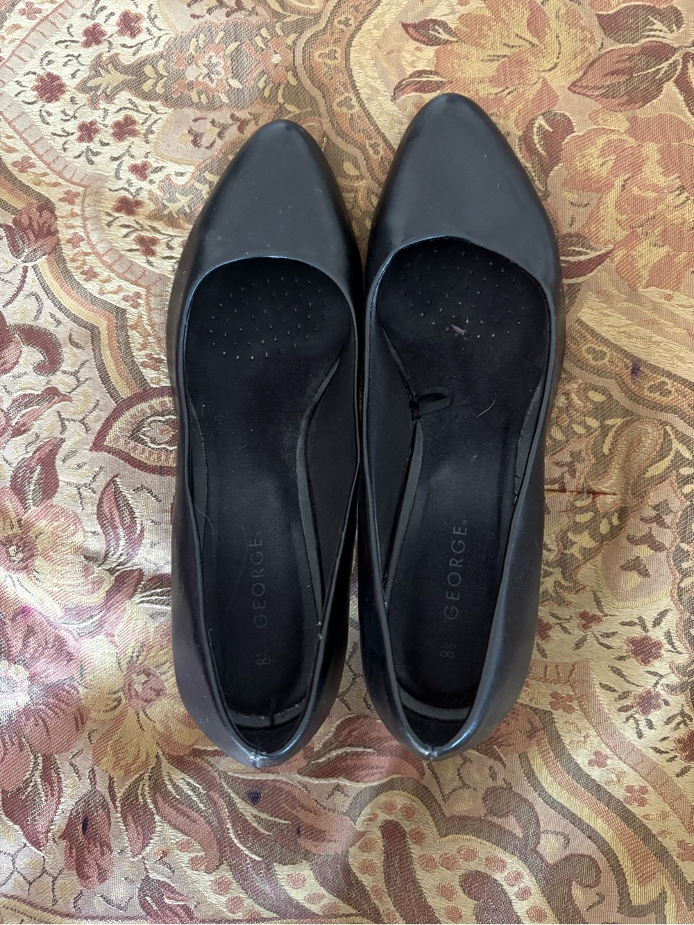 George Black Pointed-Toe Slip-On low heels